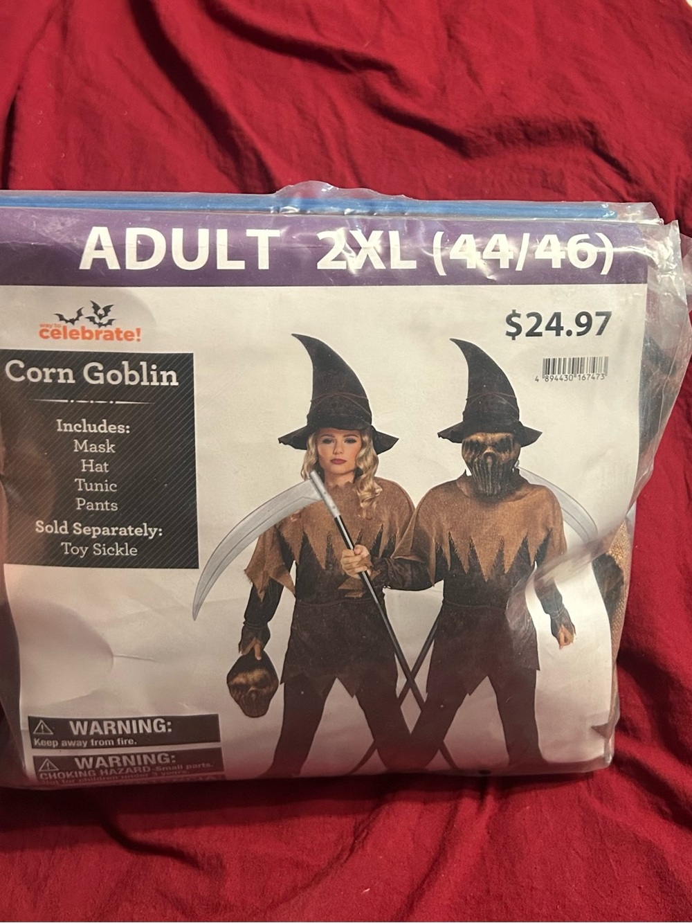Corn Goblin Kids Costume - Brown Witch Tunic & Hat